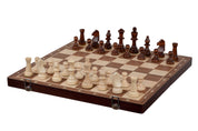 18" Walnut/Maple intarsy chess SET with NOTATION