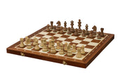 Jeu d'échecs de tournoi avec les pièces German Knight Acacia de taille 6 (54x54cm) - L'ensemble complet
