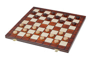 Jeu de dames en bois de charme - damier 8 x 8 cases , de taille moyenne (40 x 40cm) - Ensemble Complet