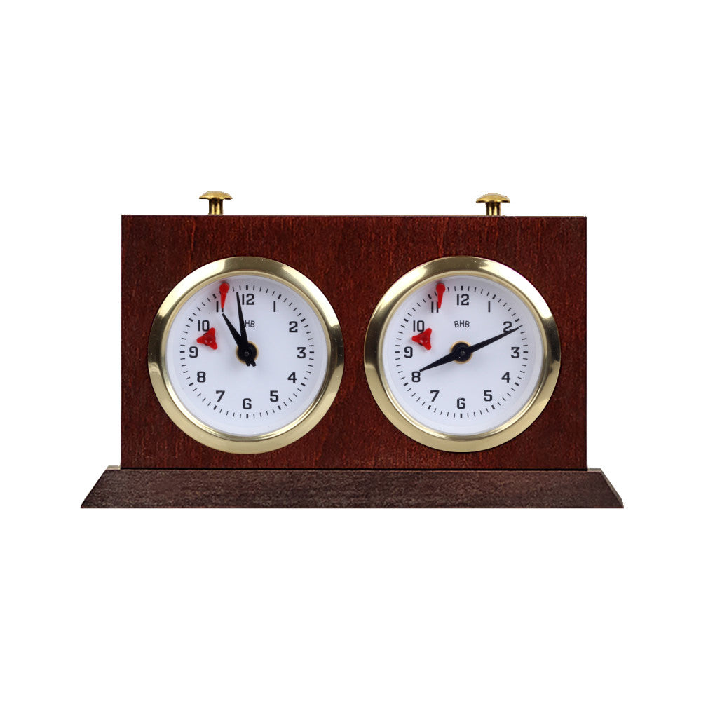 Reloj de madera BHB con soporte - peque?o, color caoba - Reloj de madera BHB con soporte - peque?o, color caoba