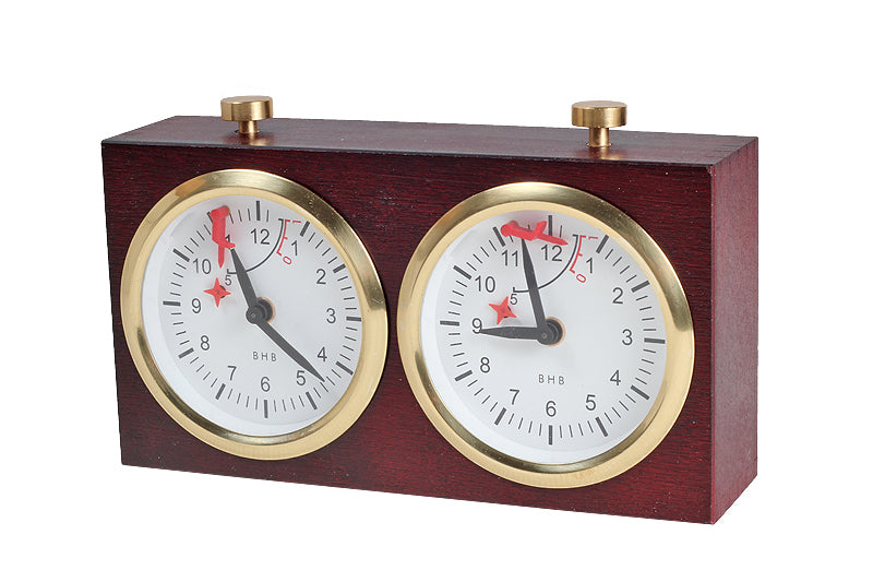 Reloj de ajedrez de madera BHB sin base - grande, oscuro - Reloj de ajedrez de madera BHB sin base - grande, oscuro