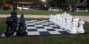 Jeu d'échecs extérieur / jardin (roi 64 cm) - figurines + échiquier en nylon