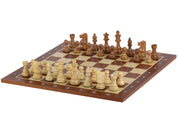 Tablero de Ajedrez No5 Sapele + 3.5 Piezas de Acacia Francesa