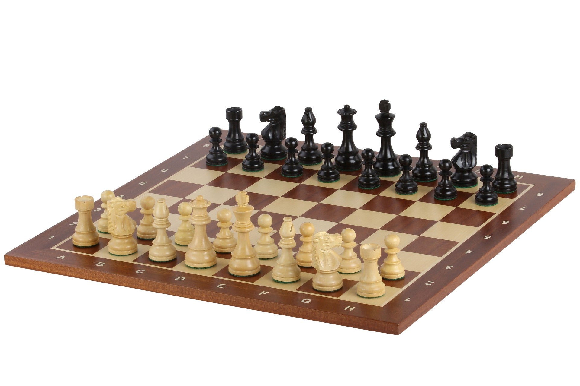 No5 Sapele Chessboard+ 3.5" German Ebonised pieces - No5 Sapele Chessboard+ 3.5" German Ebonised pieces