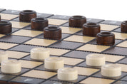 SCHOOL WOODEN SET - CHESS + DRAUGHTS + BACKGAMMON